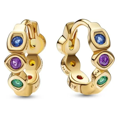 PANDORA PANDORA Marvel Avengers Infinity Stones Hoop Earrings 14k gold-plated — product photo