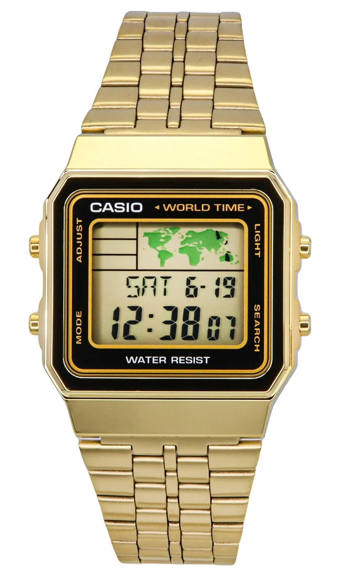 CASIO Casio A500WGA-1DF A500WGA-1 Digital Stainless Steel World Time Watch — product photo