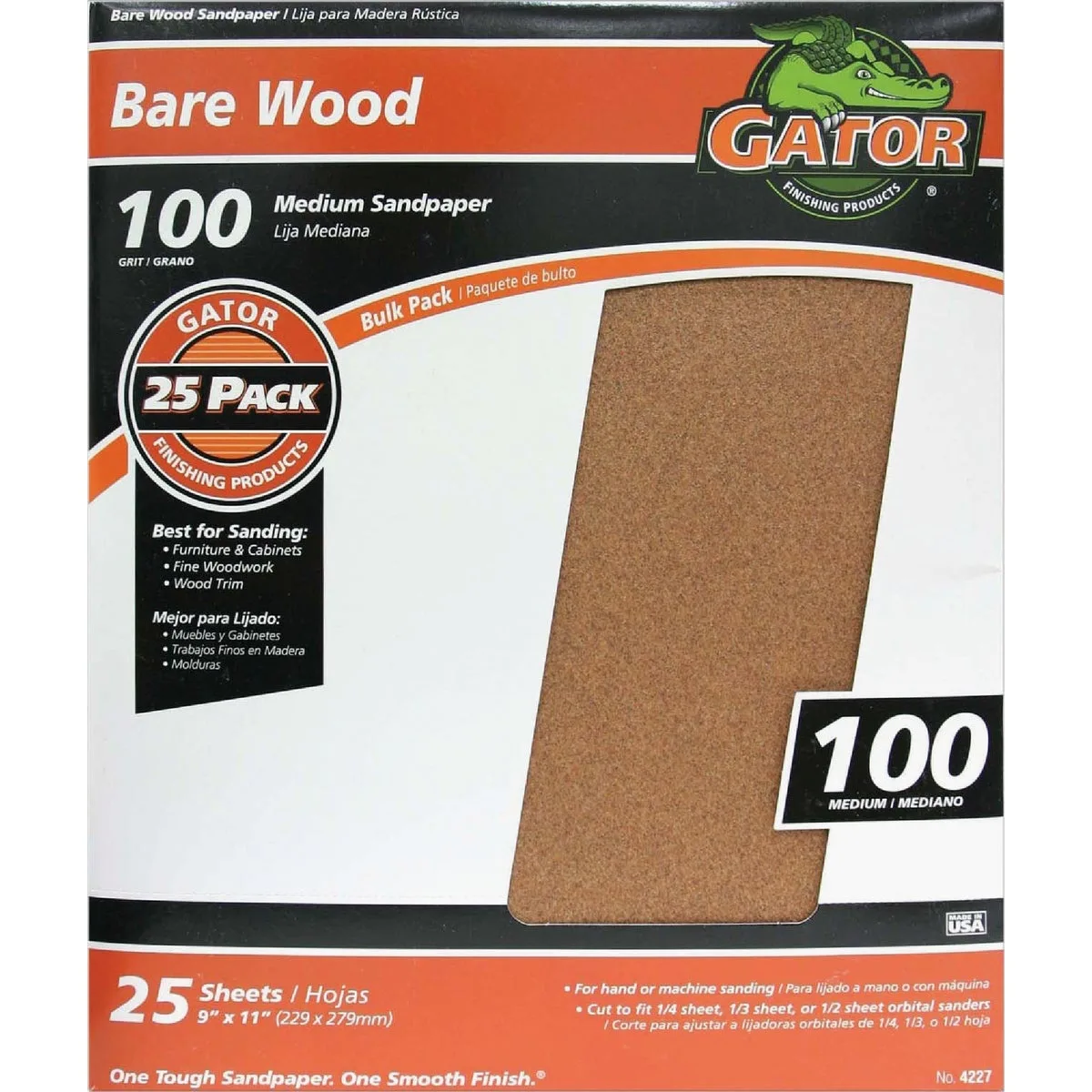 Ali Indistries Inc Ali Indistries Inc 4227 100 Grit Garnet Sandpaper 25 Sheets 9x11in — product photo