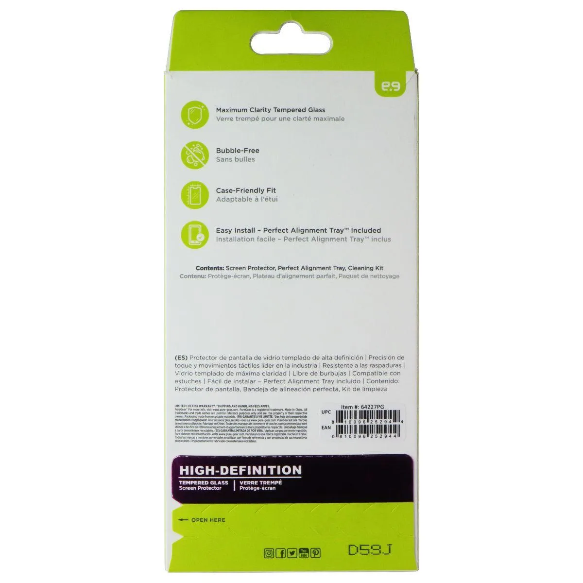 PureGear PureGear Tempered Glass Screen Protector for Samsung Galaxy A54 5G — product photo