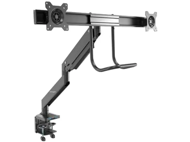 STARTECH STARTECH ARMSLIMDUAL2USB3 dual monitor arm monitor accessory 32 in 17.6 lb USB 3.1 3.5 mm — product photo