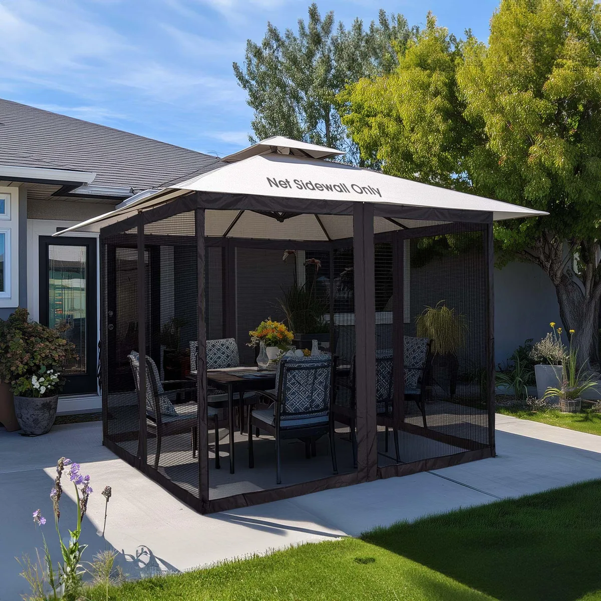 Yescom USA, Inc. Yescom USA, Inc. 10x12ft Gazebo Replacement Mosquito Netting Sidewall with Zipper, Black — product photo