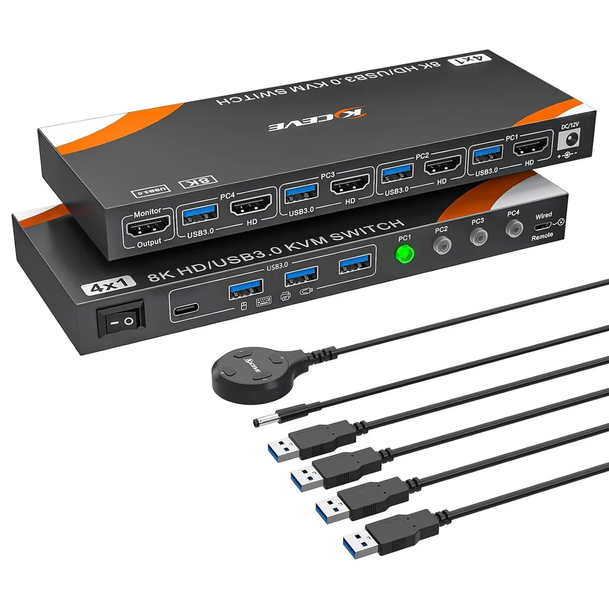 IHDAPP IHDAPP 4-Port HDMI KVM Switch 8K@60Hz USB 3.0 — product photo