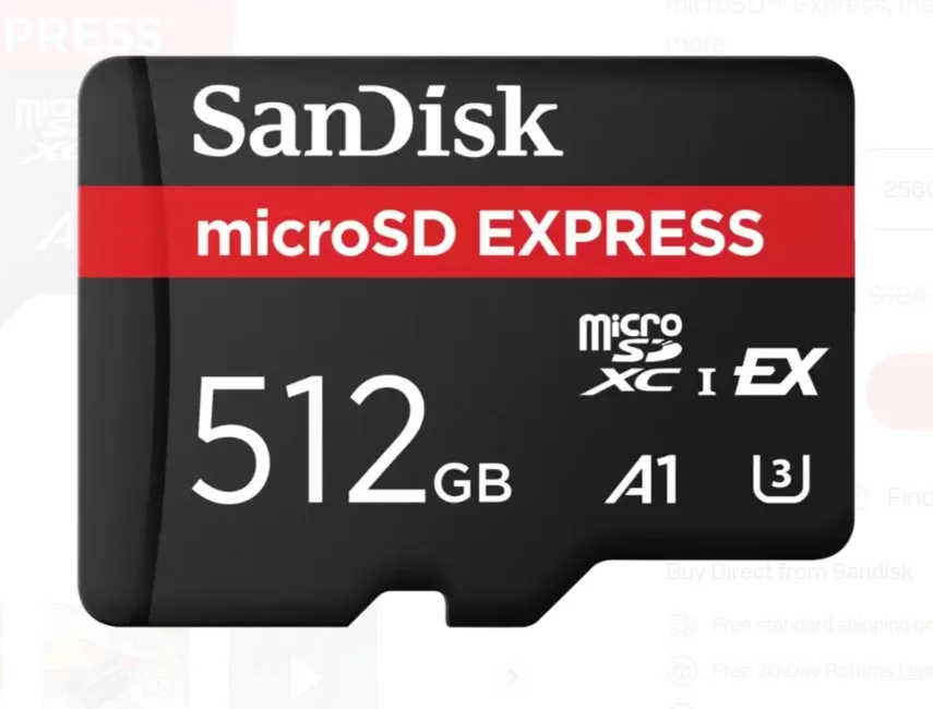 SanDisk SanDisk SDSQXFN-512G-GN4NN 512GB microSD Express memory card — product photo