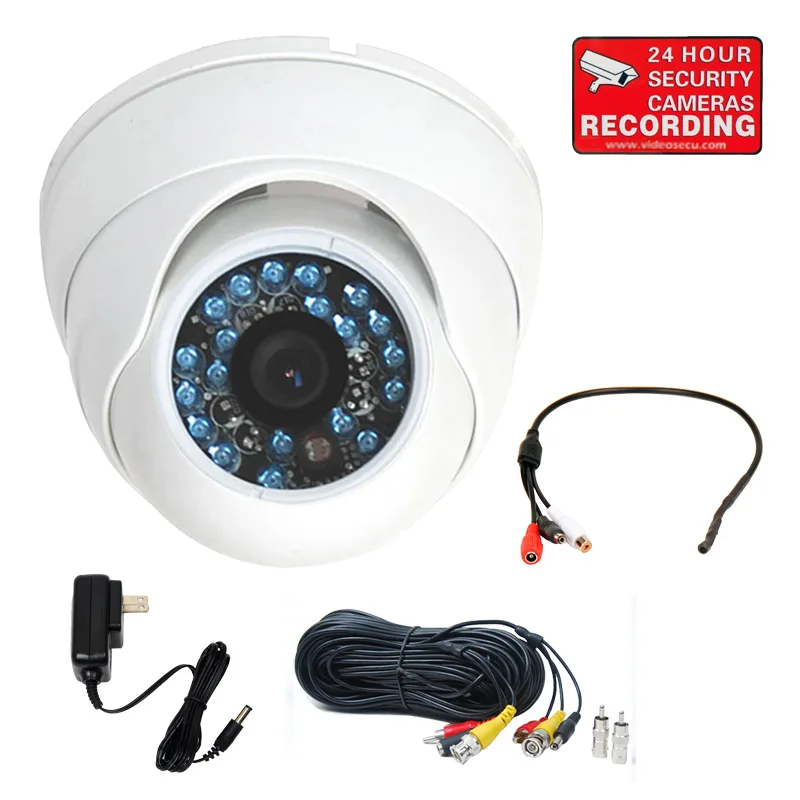 VideoSecu VideoSecu VD21WMKC CCTV Camera 480TVL 3.6mm 20 IR White — product photo