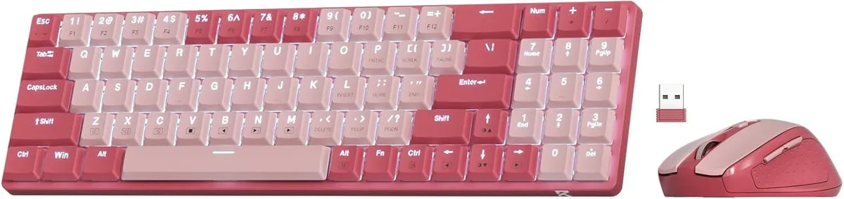 Redragon Redragon BS8772 Wireless Keyboard and Mouse Combo, Bean Red — product photo