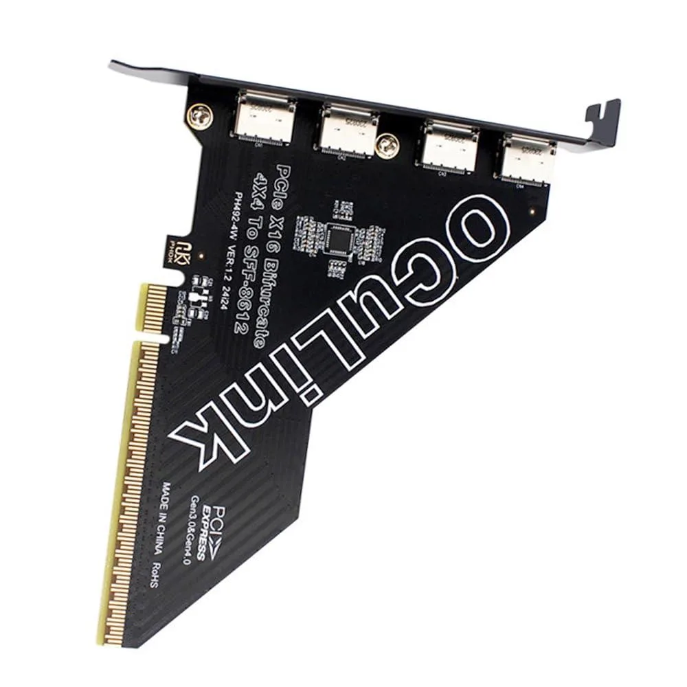 LORDWORLD LORDWORLD PCIe 4.0 x16 to 4× OCuLink SFF-8612 Adapter — product photo