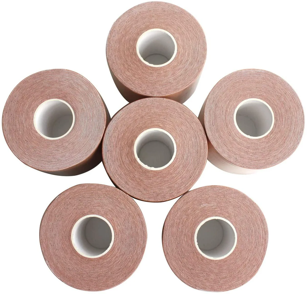 COMOmed COMOmed Kinesiology Tape Tan 2 in x 16.5 ft 6 Rolls Cotton Latex Free — product photo