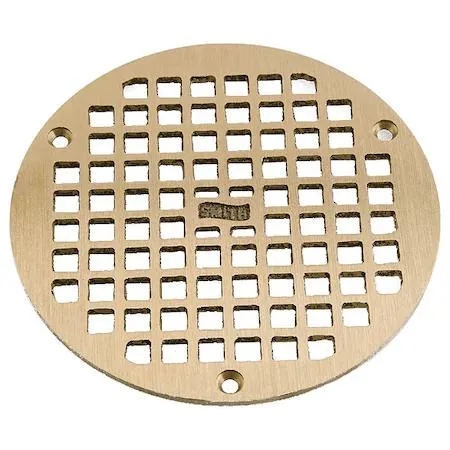 Bronze screw-in grate with square holes, round shape