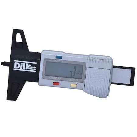 Transparent digital tread depth gauge with solar panel display