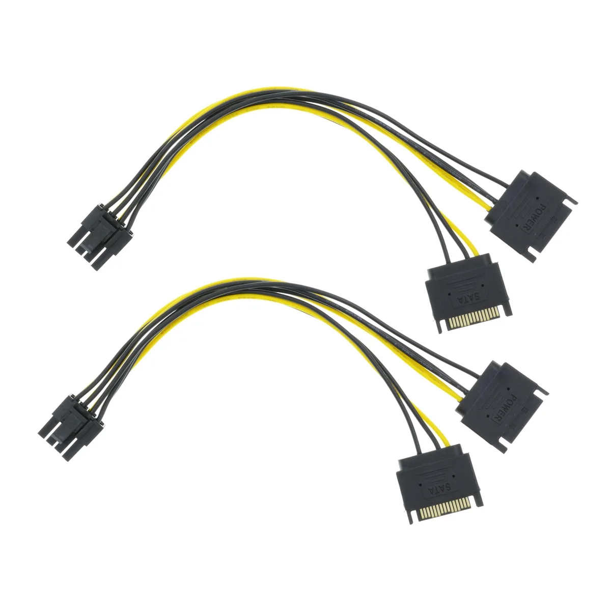 Vszerda Vszerda 2 Pack Dual SATA to 8 Pin (6+2) GPU Power Cable 22cm — product photo