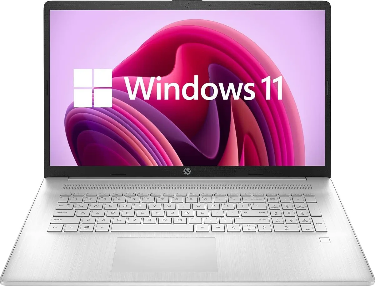 HP HP 17.3" FHD laptop Ryzen 5 5500U 8GB 256GB fingerprint reader Windows 10 S mode Silver — product photo