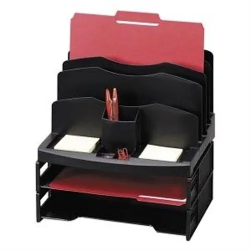 Sparco Products Sparco Products 26372 Office Furniture Organizer 9 Compartments 2 Letter Trays Black 13 x 14 — product photo