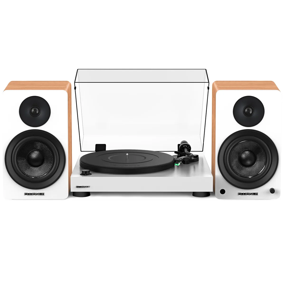 Fluance Fluance RT81 Elite Turntable with Ai61 Speakers (White/Lucky Bamboo) — product photo