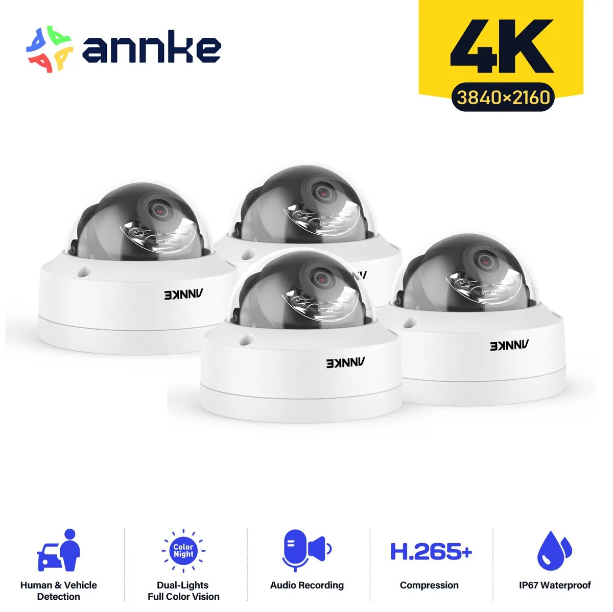 Annke Annke 4K 8MP Dome PoE Surveillance Security System 4PCS — product photo