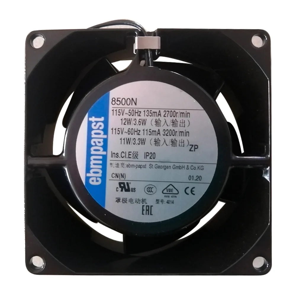 Fans Fans 8500N 115V AC 80x80x38mm 35.9CFM 34dBA 3400RPM Wire Leads case fan — product photo