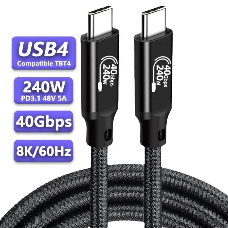 ESTONE ESTONE PQ004 USB4 cable 1.6ft 40Gbps 240W 8K@60Hz Thunderbolt 3/4 — product photo