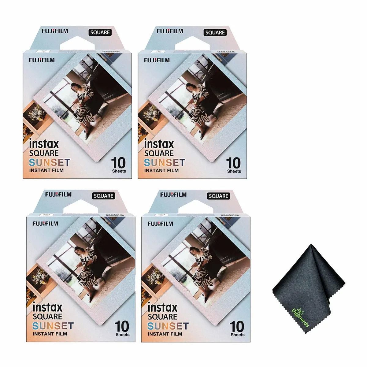 FUJIFILM FUJIFILM INSTAX SQUARE Sunset Instant Film 4-Pack with Cloth — product photo