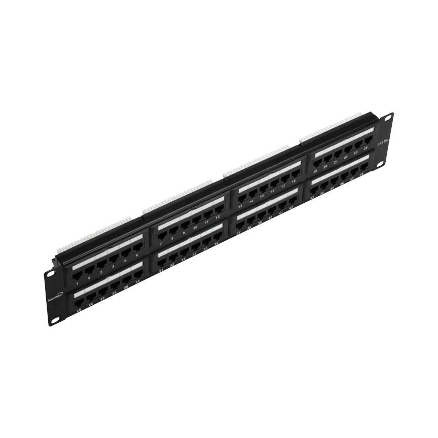 NavePoint NavePoint 48-Port Cat5E FTP Shielded Patch Panel 19-Inch 2U Black — product photo