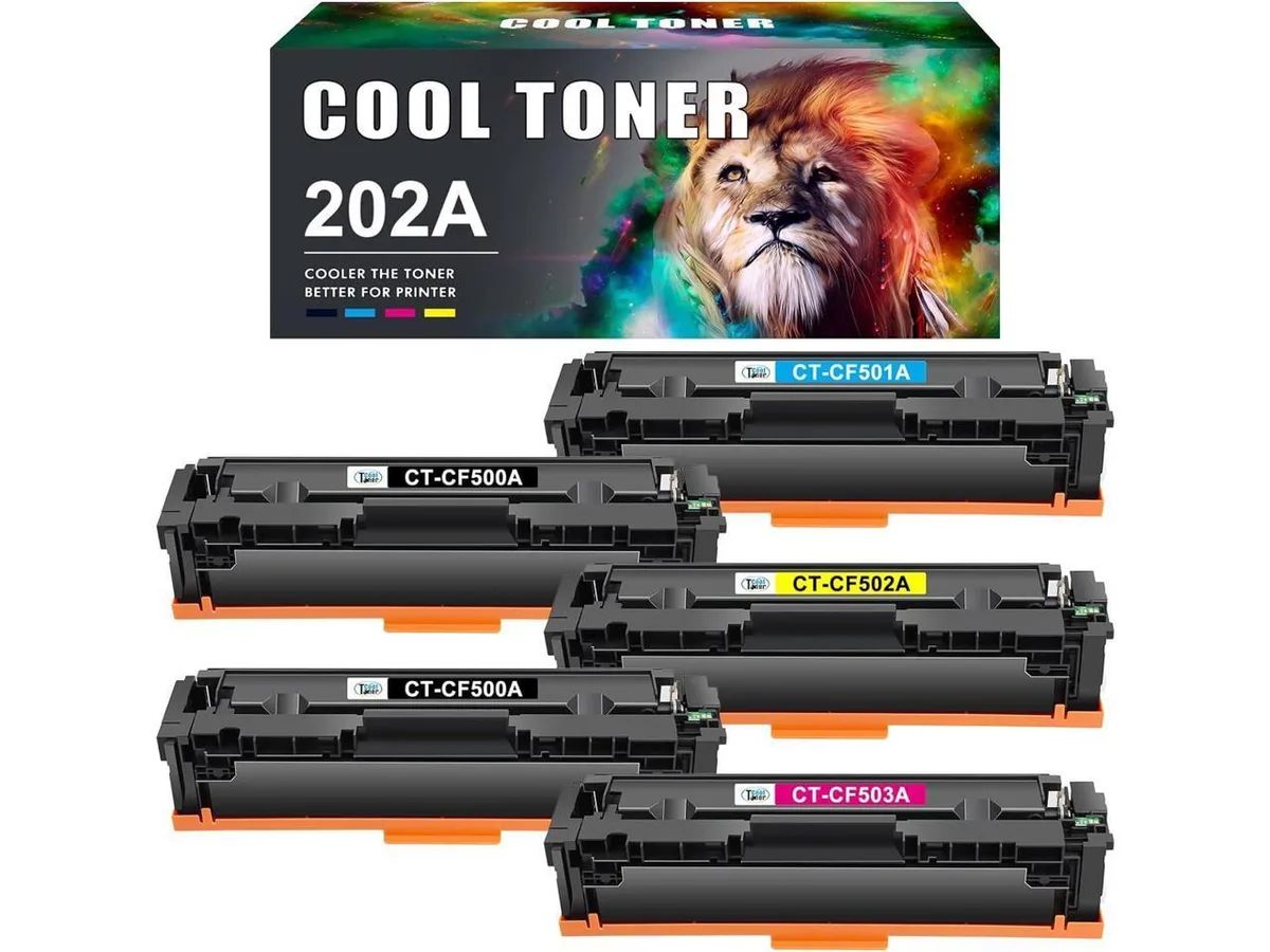 V4ink V4ink 202A CF500A CF501A CF502A CF503A toner cartridge 5-pack — product photo