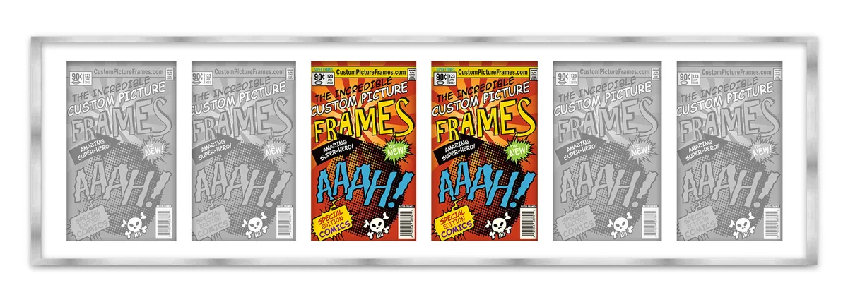 CustomPictureFrames.com CustomPictureFrames.com 6 Comic Book Frame Silver 51x14 Home Accent — product photo