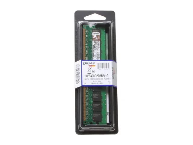 Kingston Technology Corp. Kingston Technology Corp. KVR400D2D8R3/1G 1GB DDR2 400 (PC2 3200) ECC Registered server RAM — product photo