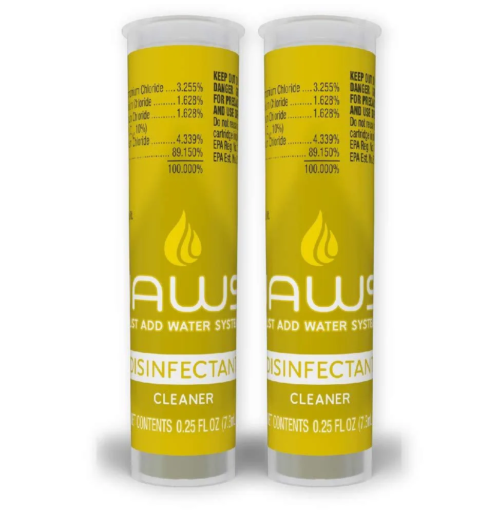 Two yellow refill pods for JAWS disinfectant cleaner