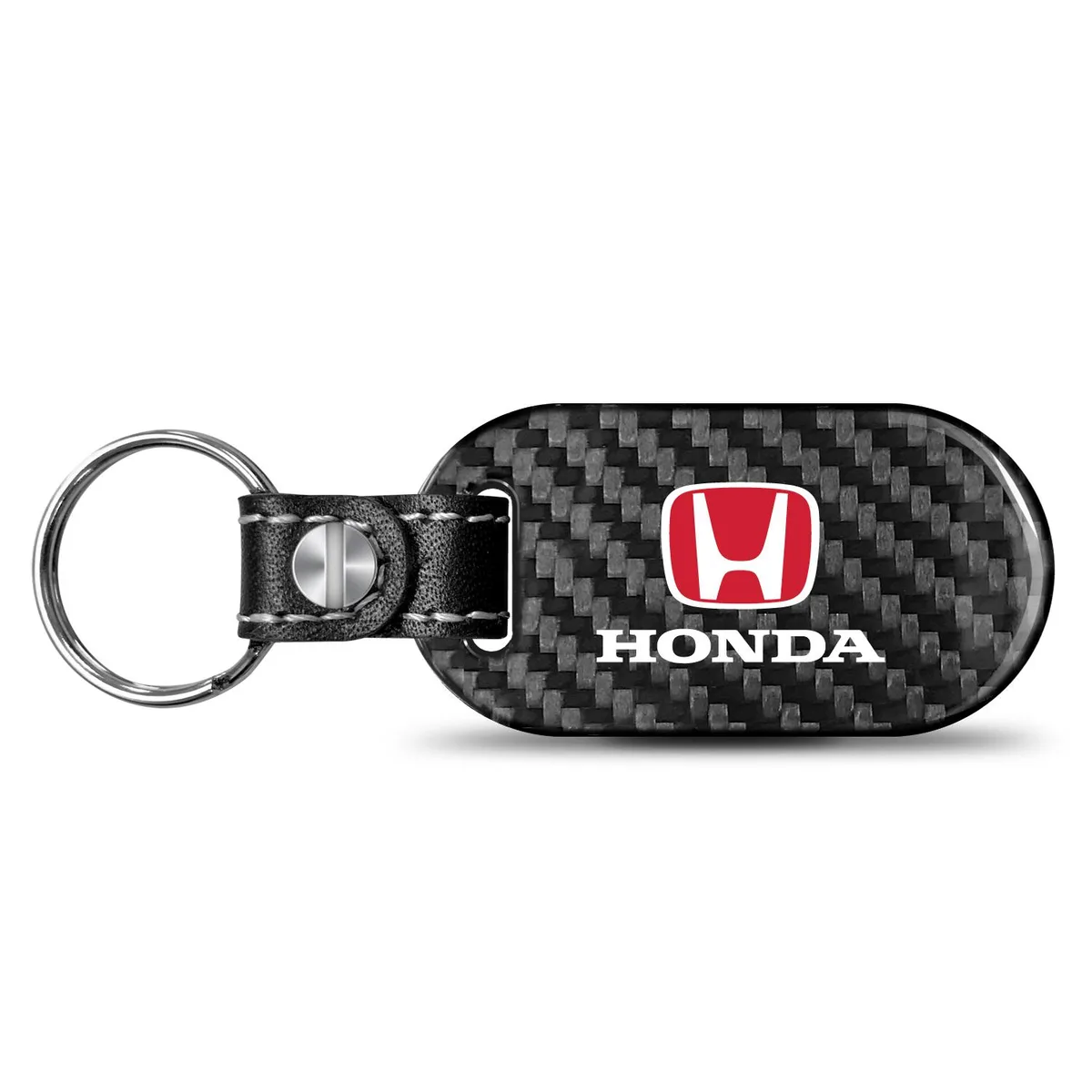 iPick Image, LLC iPick Image, LLC Honda Logo Red 100% Real Black Carbon Fiber Key Chain — product photo