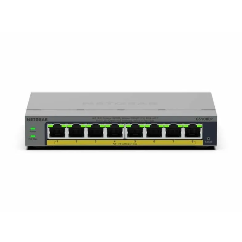 Netgear Inc. Netgear Inc. GS108EP-100NAS 8-port Gigabit PoE+ network switch — product photo