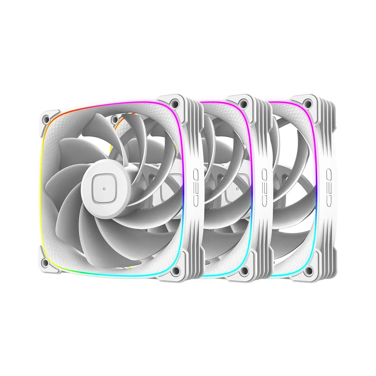 Geometric Future Geometric Future Squama 3003R-12 Reverse Blade 30mm White 3-Pack case fan — product photo