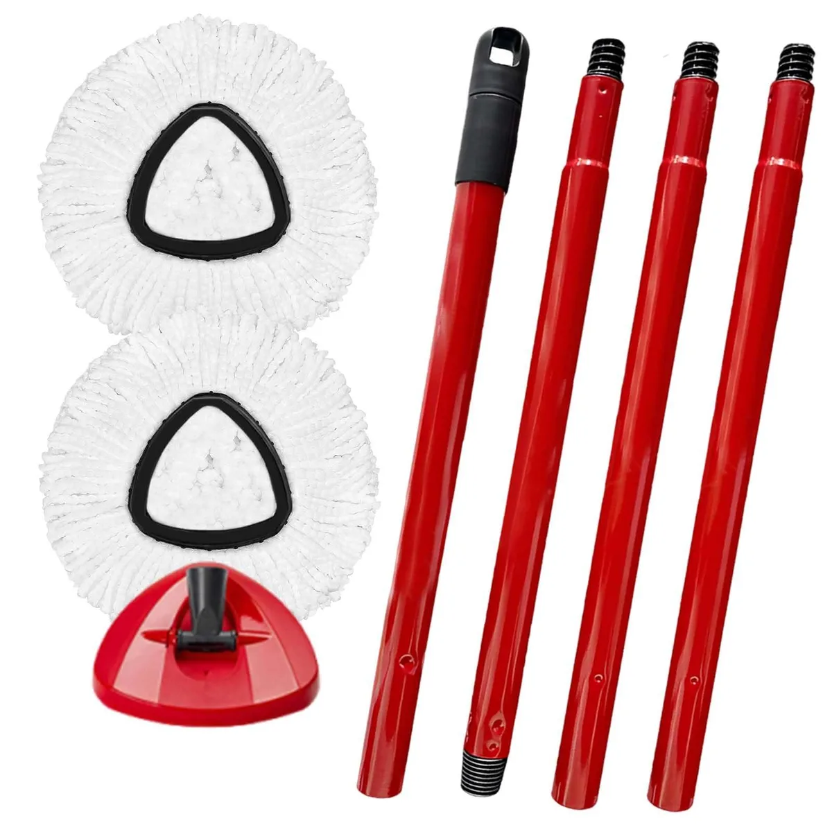  Spin Mop Replacement Head OCeda EasyWring Microfiber 2 Refills 4-Section 30-to-58 inch — product photo