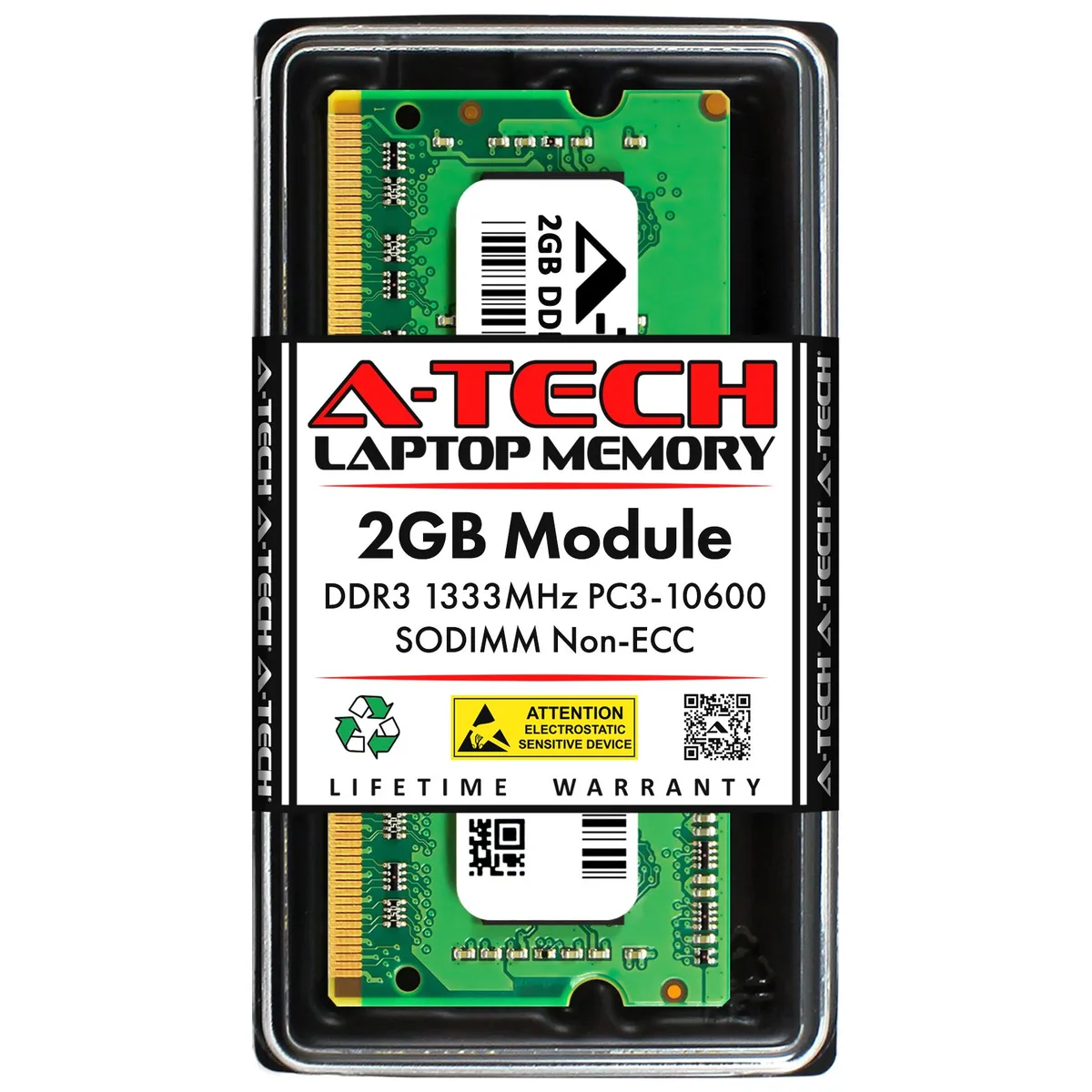 A-Tech A-Tech 2GB DDR3 1333MHz SODIMM PC3-10600 CL9 laptop RAM — product photo