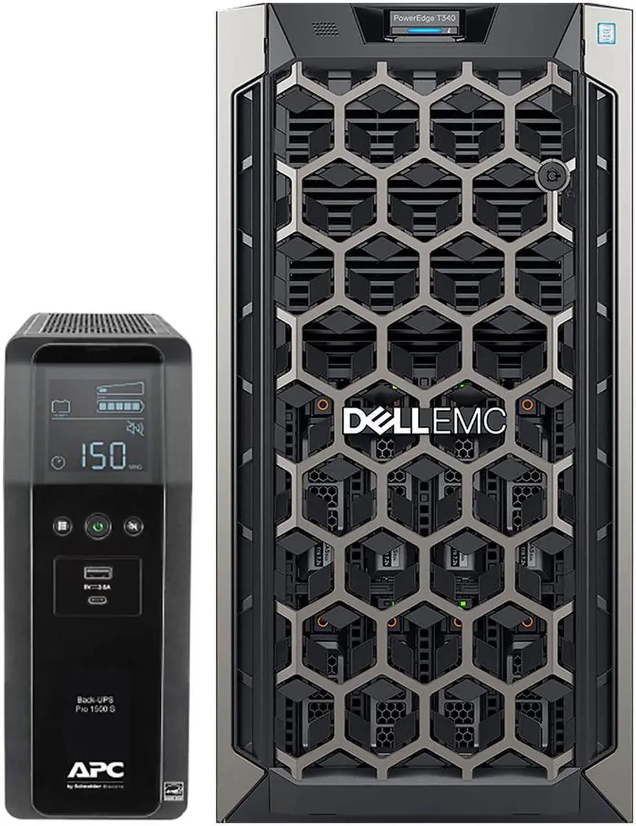DELL DELL PowerEdge T340 tower server Xeon E-2124 3.3GHz 32GB DDR4 8TB HDD RAID Windows 2016 APC UPS — product photo