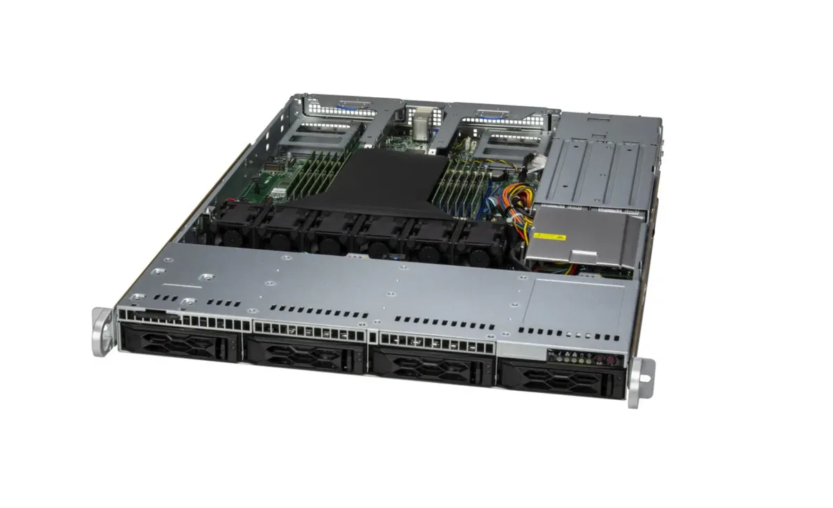 Supermicro Supermicro AS-1015CS-TNR barebone server EPYC 9004/9005 12 DDR5 4×3.5 SATA 2 M.2 NVMe — product photo