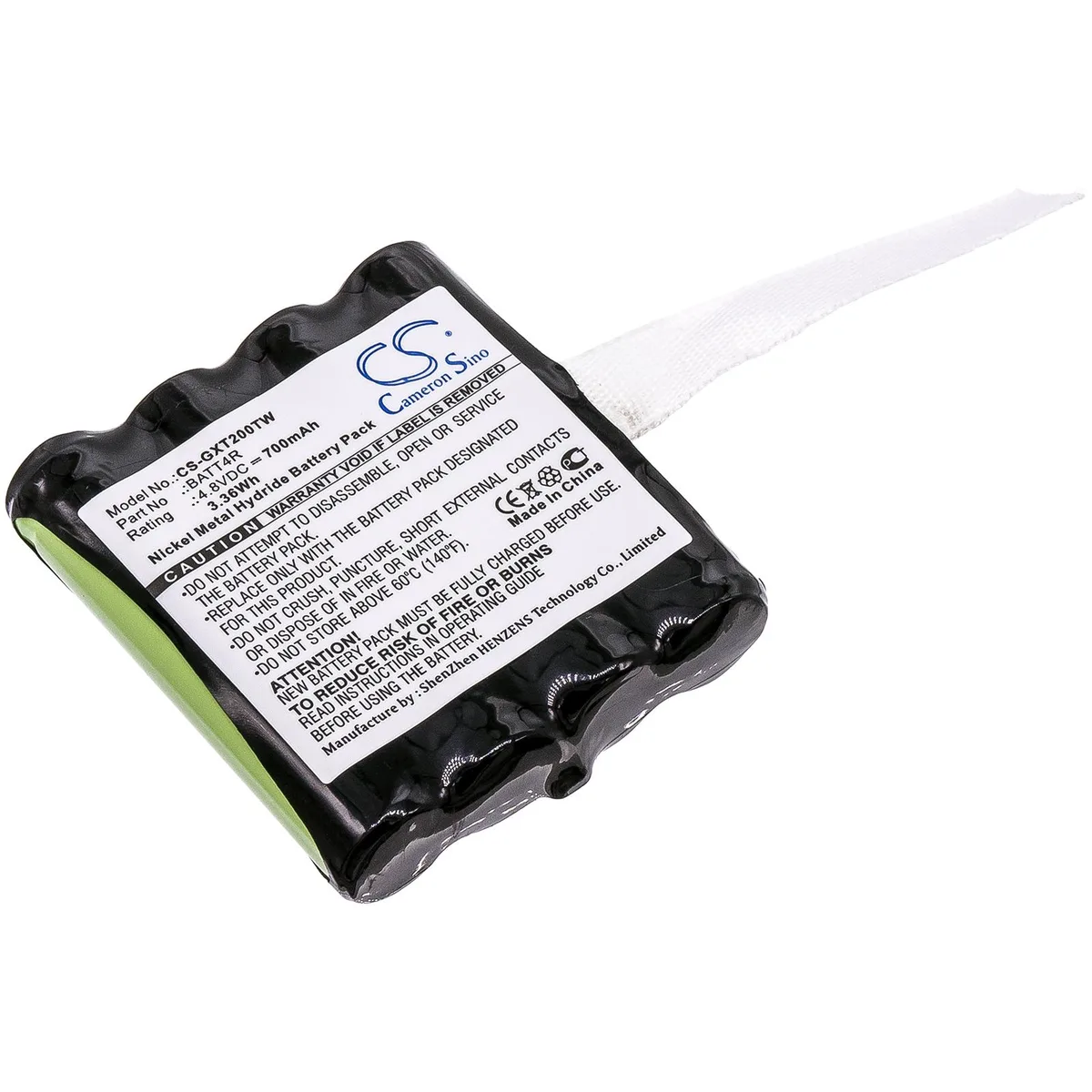 Centenex Electronics Centenex Electronics DS-CS-GXT200TW Ni-MH 4.8V 700mAh two-way radio battery — product photo