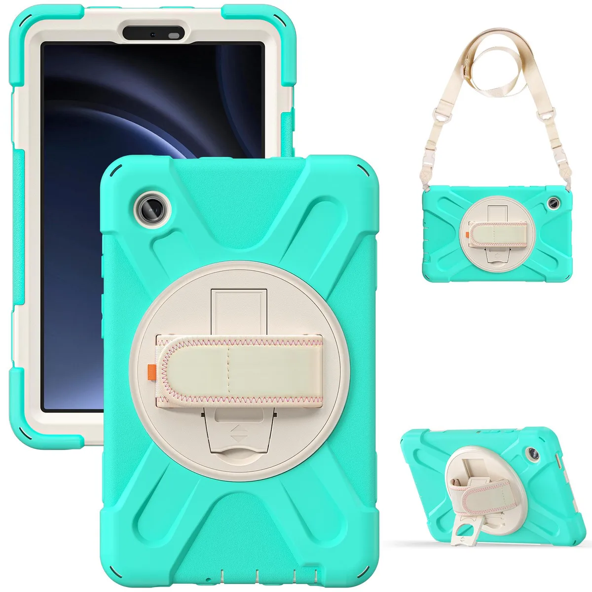 BONAEVER BONAEVER SM-X110/SM-X115/SM-X117 laptop case pen holder 360 rotating hand strap shoulder strap Mint Green — product photo