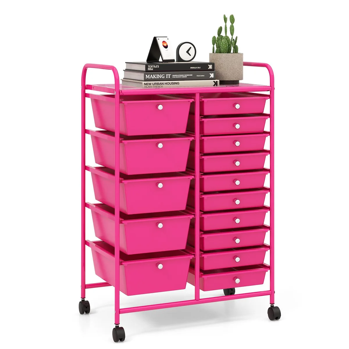 SlickBlue SlickBlue 15-Drawer Rolling Cart Pink — product photo