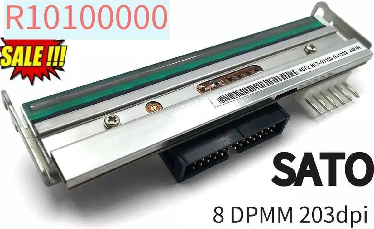 Rectangular metal printhead module with exposed ceramic heating element and ribbon cable connector