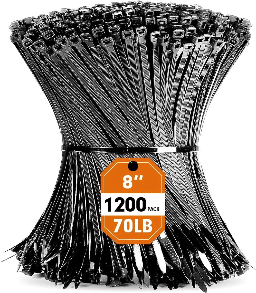 Ennovor Ennovor RAZCC 1200pcs 8 Inch 70lb Tensile Strength Nylon 66 Cable Ties — product photo