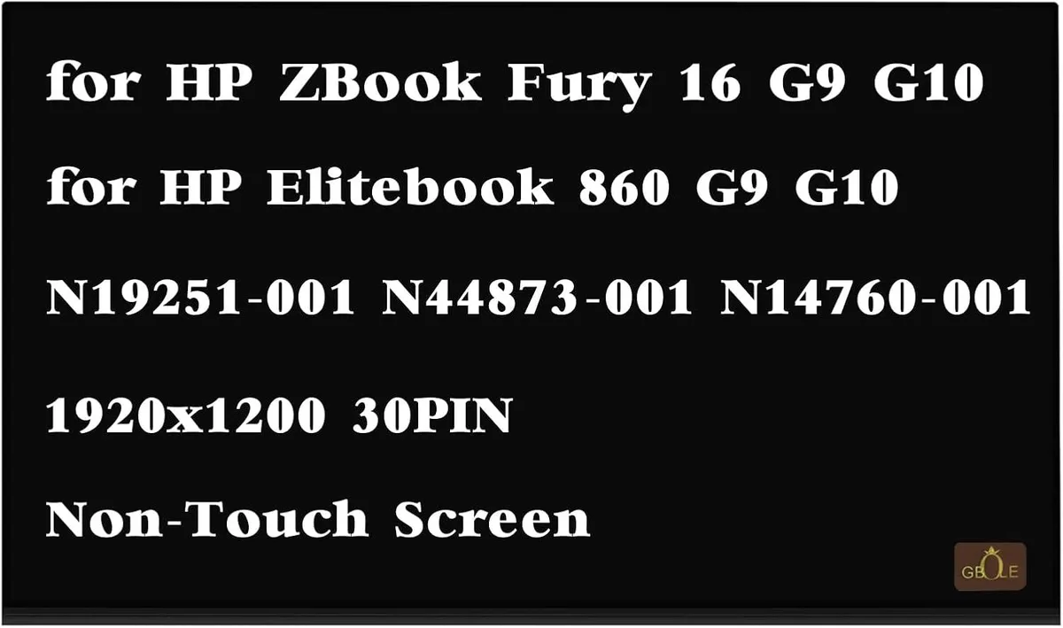 NUOLAISUN NUOLAISUN 16" 1920x1200 Non-Touch Laptop Screen for HP ZBook Fury 16 G9 G10 EliteBook 860 G9 G10 — product photo