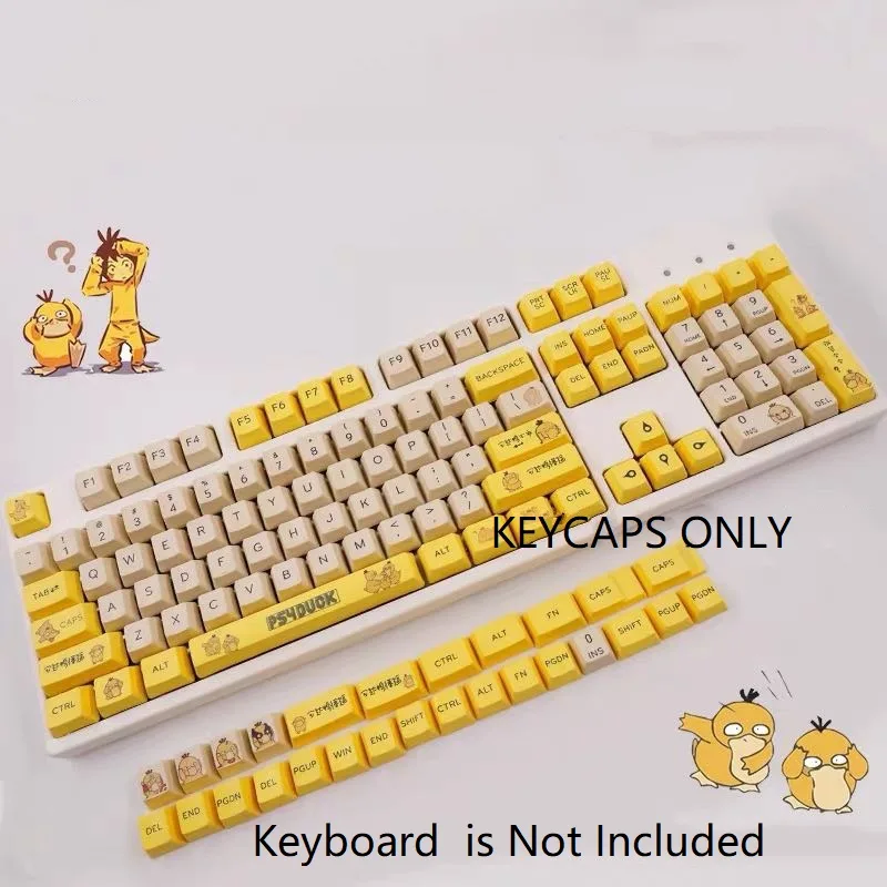 Corn Electronics Corn Electronics PBT Keycaps Set 131 Keys Psyduck Melon Yellow OEM Height — product photo