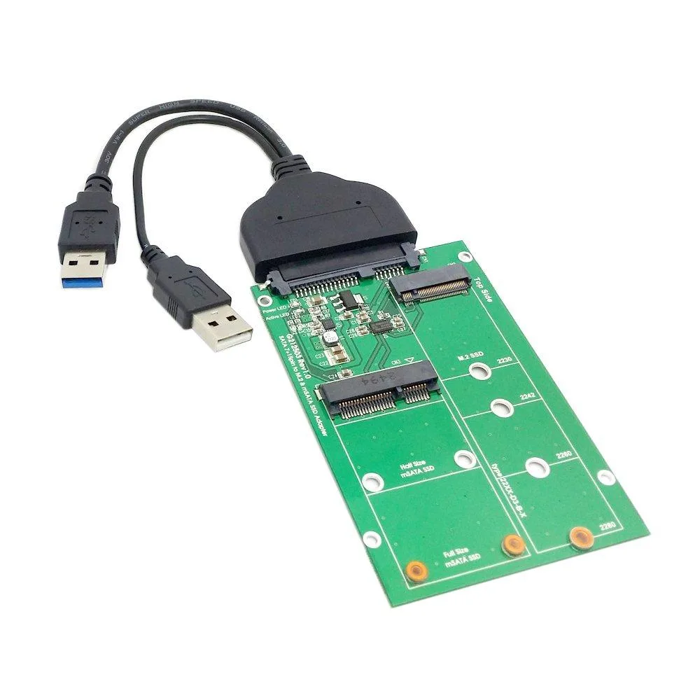 Vszerda Vszerda 2-in-1 mSATA / NGFF B-key to 2.5" SATA 3.0 Adapter with USB 3.0 Cable — product photo