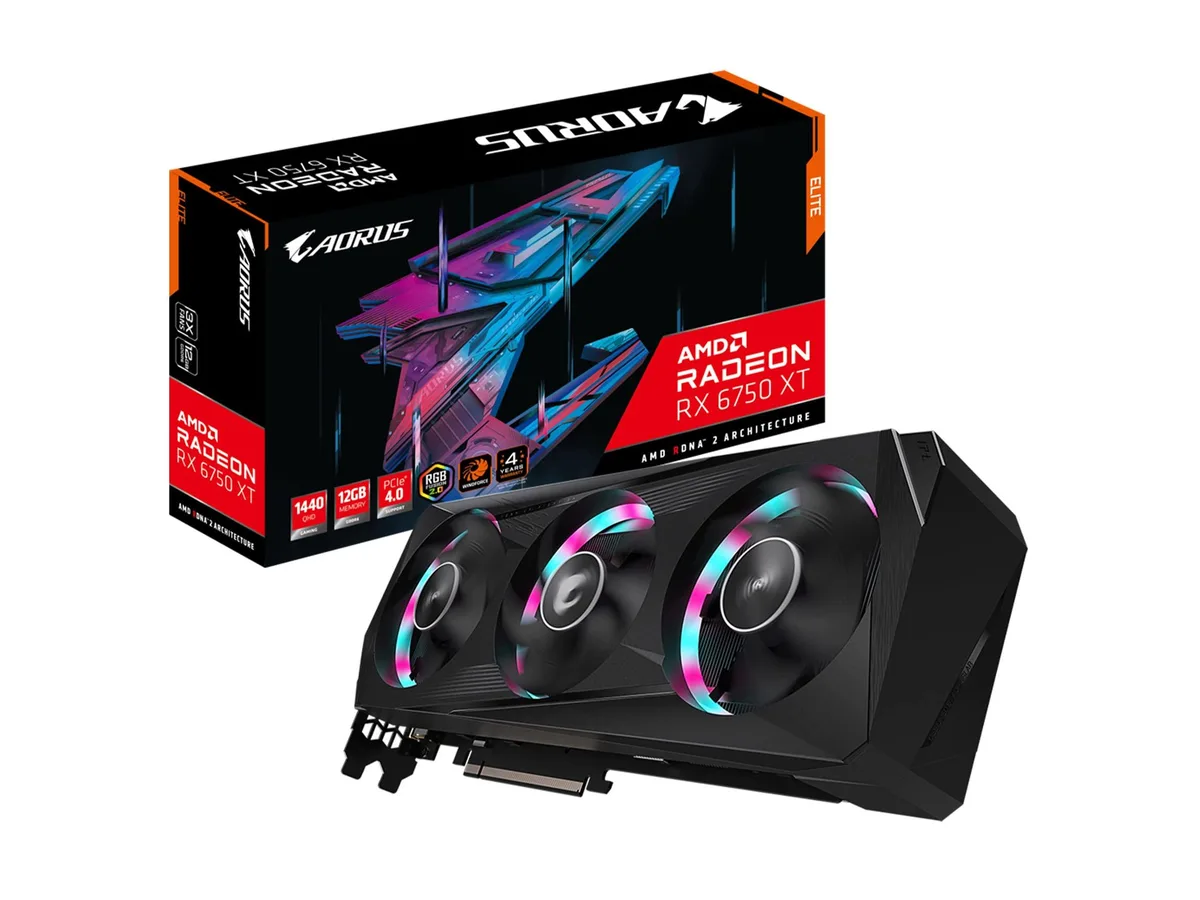 GIGABYTE GIGABYTE AORUS Radeon RX 6700 XT ELITE 12G graphics card — product photo
