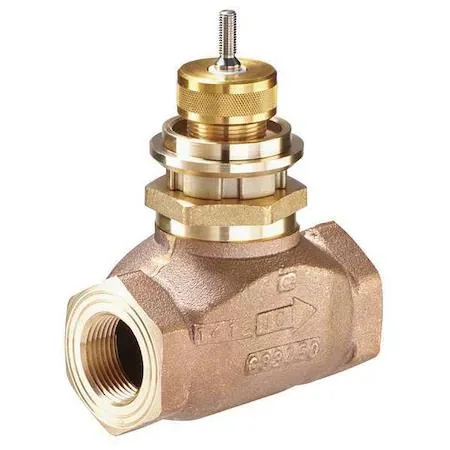 Bronze two-way globe valve, straight-through body, Cv 7.3, 400 psi rating
