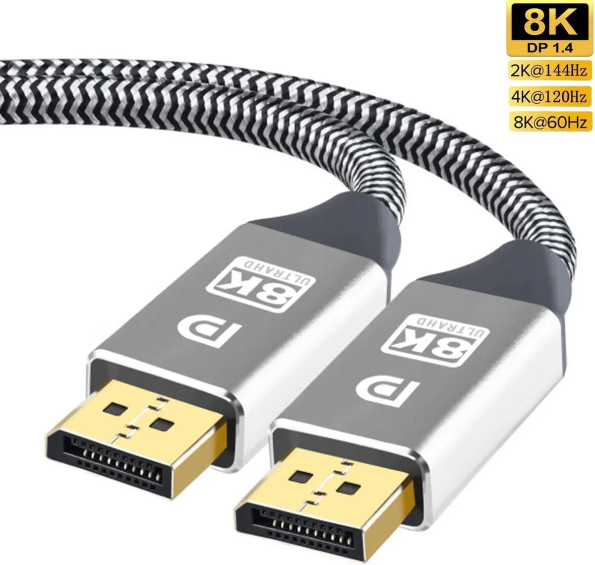 Aomoproing Aomoproing DisplayPort cable 3.3 ft 1.4 Silver — product photo