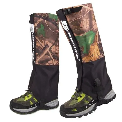 Camouflage gaiters in 900D Oxford fabric with rubber instep straps and full-length Velcro
