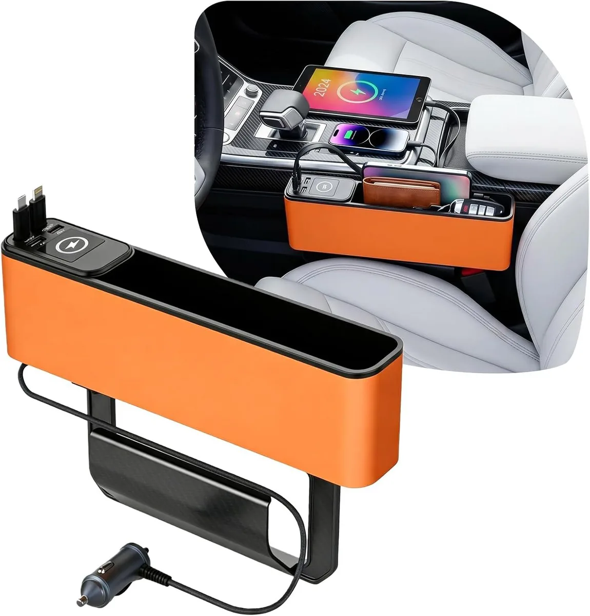 Hamzan Hamzan 75W Retractable Car Charger with Gap Filler and Organizer — product photo