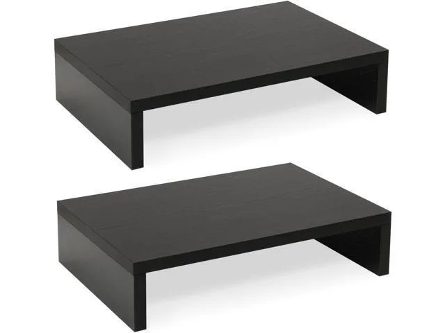 LORDWORLD LORDWORLD 2-Tier Wood Monitor Stand Riser Black 2 Pack monitor accessory — product photo