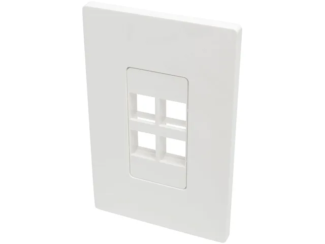 Tripp Lite Tripp Lite N080-104 4-Port Keystone Wall Plate White — product photo