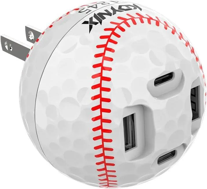 KDYNIX KDYNIX 65W GaN Charger Golf ball 2 USB-C 2 USB-A 5ft extension — product photo